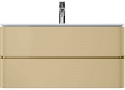 Am.Pm Тумба с раковиной Sensation 100 нуга, глянцевая – фотография-1